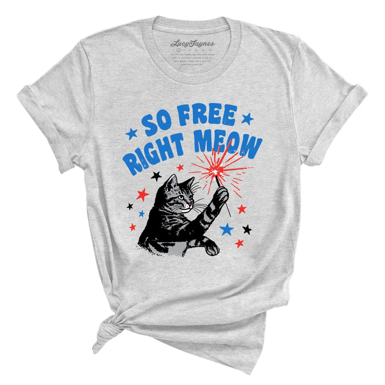 So Free Right Meow Graphic Tee - Athletic Heather