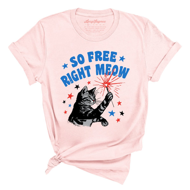 So Free Right Meow Graphic Tee - Soft Pink