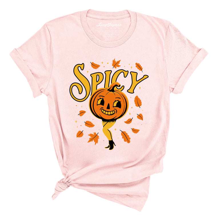 Spicy Pumpkin Graphic Tee - Soft Pink