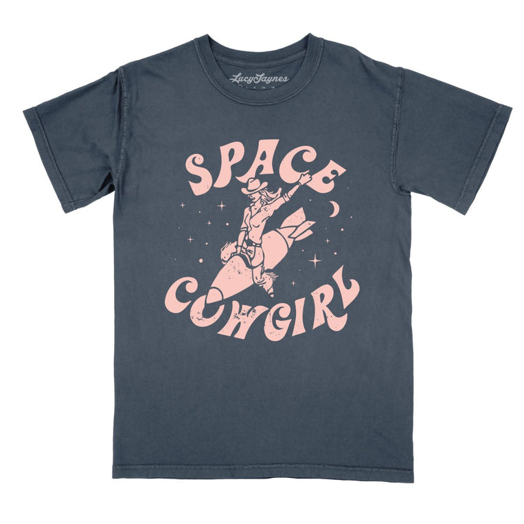 Space Cowgirl Comfort Colors Graphic Tee - Denim
