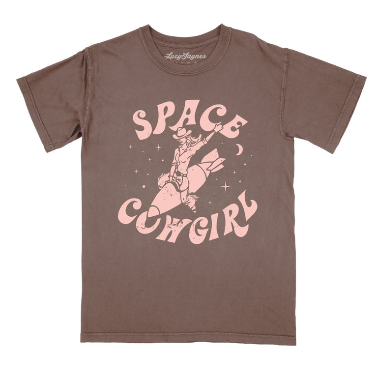 Space Cowgirl Comfort Colors Graphic Tee - Espresso