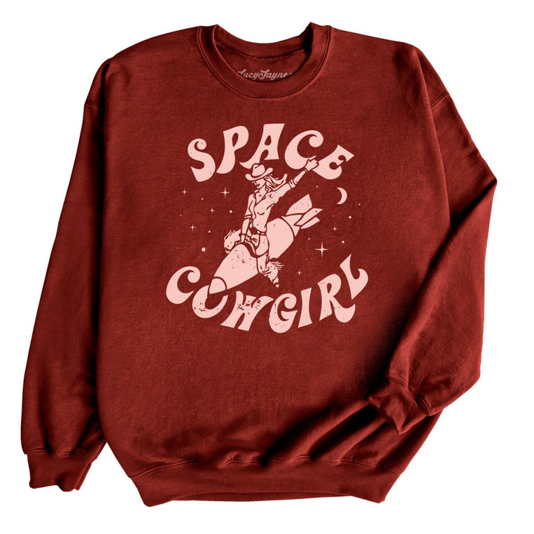Space Cowgirl Graphic Sweatshirt - Garnet
