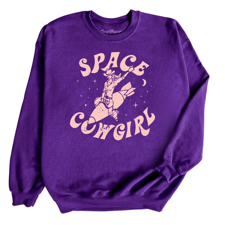 Space Cowgirl Graphic Sweatshirt - Purple