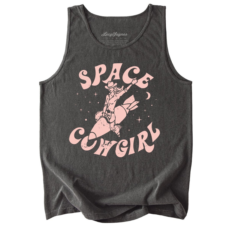 Space Cowgirl Comfort Colors Graphic Tank Top - Pepper