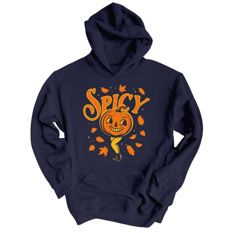 Spicy Pumpkin Graphic Hoodie - Classic Navy