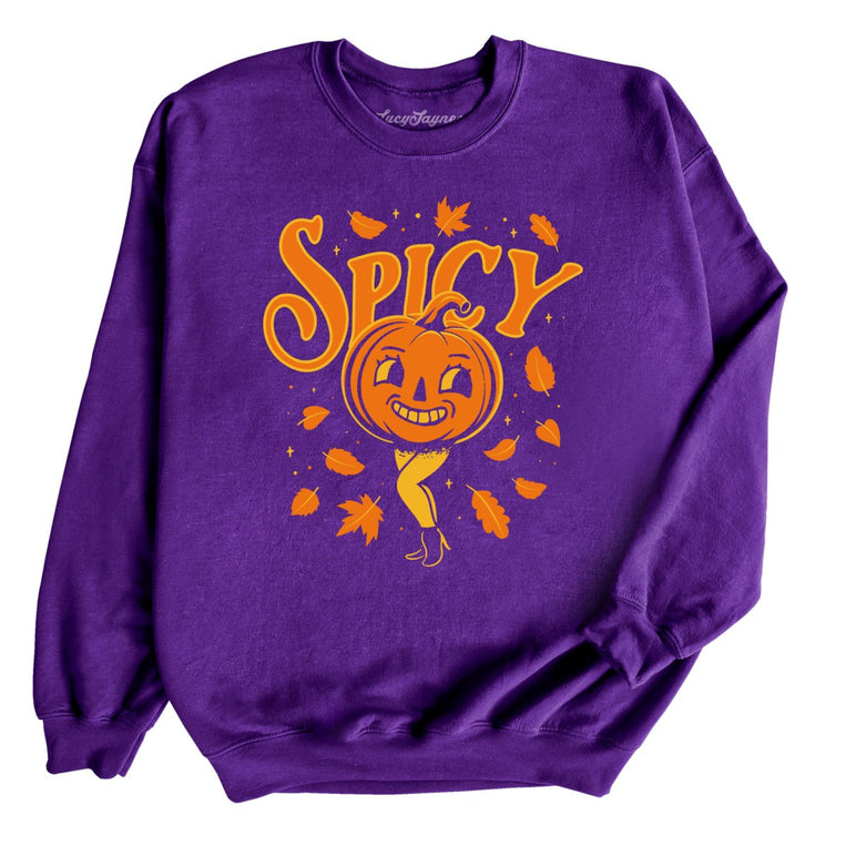 Spicy Pumpkin Graphic Sweatshirt - Purple