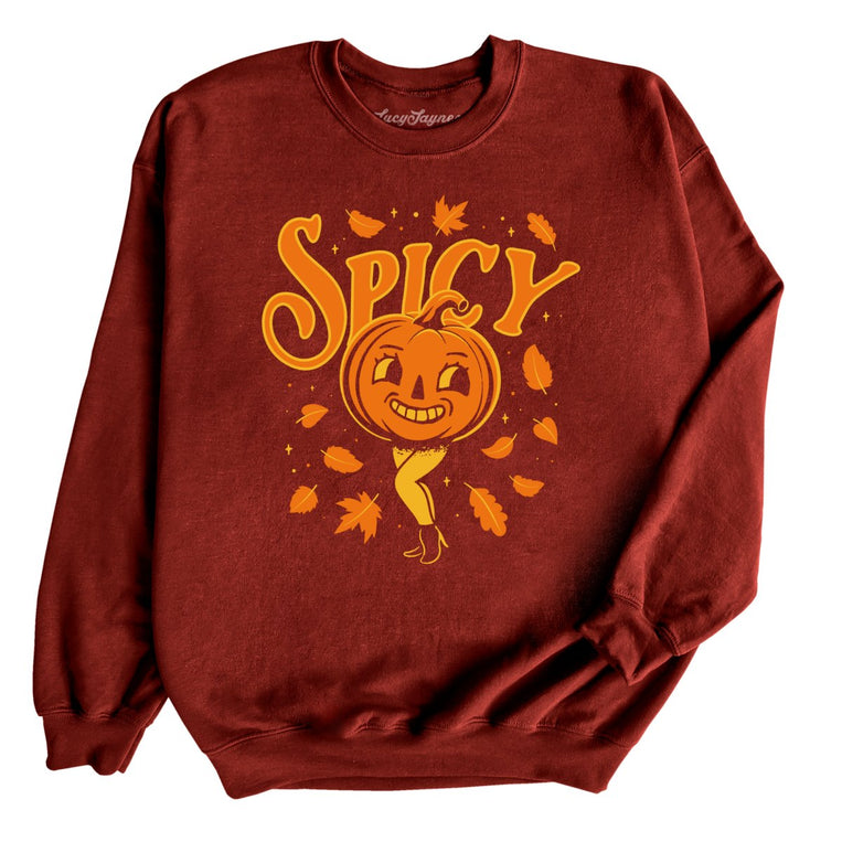 Spicy Pumpkin Graphic Sweatshirt - Garnet