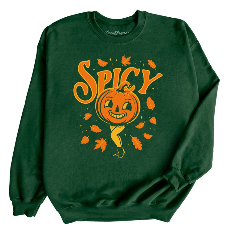 Spicy Pumpkin Graphic Sweatshirt - Forest