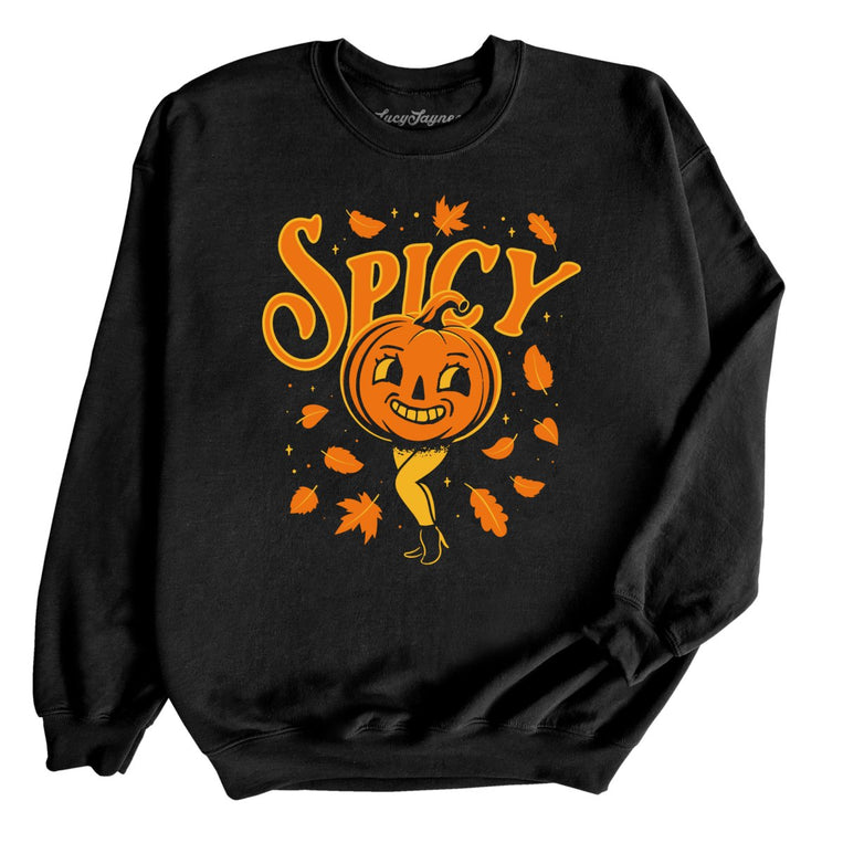 Spicy Pumpkin Graphic Sweatshirt - Black