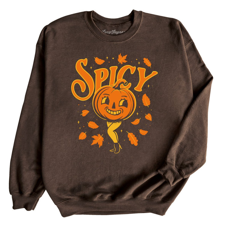 Spicy Pumpkin Graphic Sweatshirt - Dark Chocolate