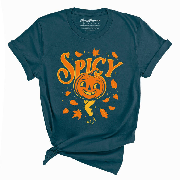 Spicy Pumpkin Graphic Tee - Deep Teal