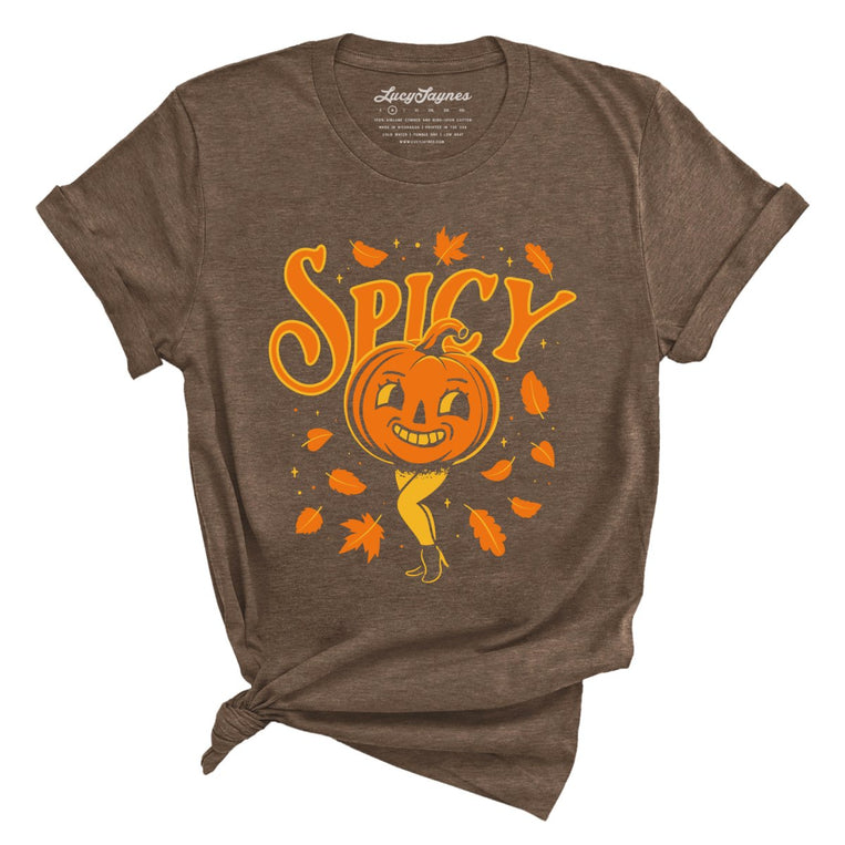 Spicy Pumpkin Graphic Tee - Heather Brown