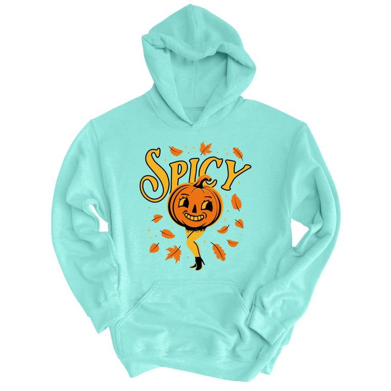 Spicy Pumpkin Graphic Hoodie - Mint