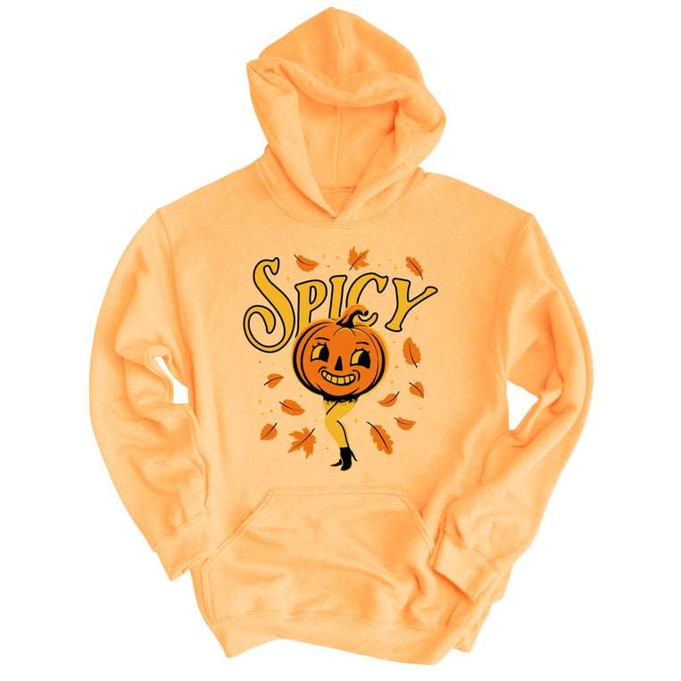 Spicy Pumpkin Graphic Hoodie - Peach