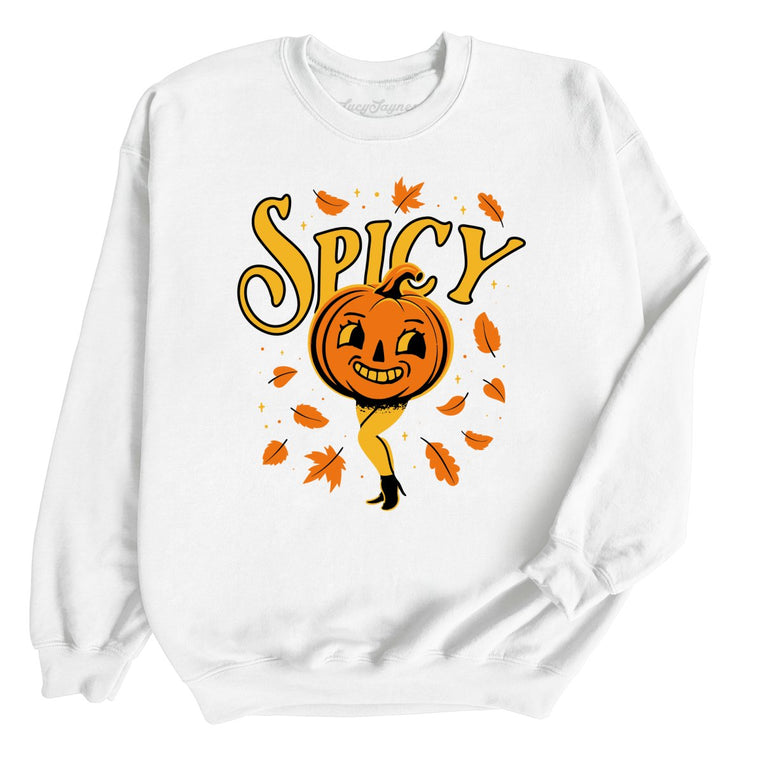 Spicy Pumpkin Graphic Sweatshirt - White
