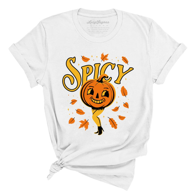 Spicy Pumpkin Graphic Tee - White