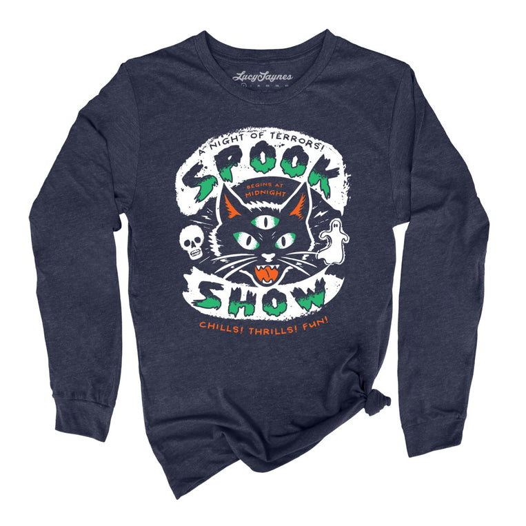 Spook Show Graphic Long Sleeve Tee - Heather Navy