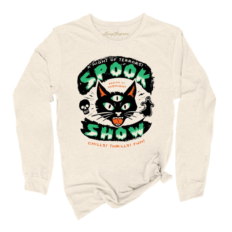 Spook Show Graphic Long Sleeve Tee - Natural