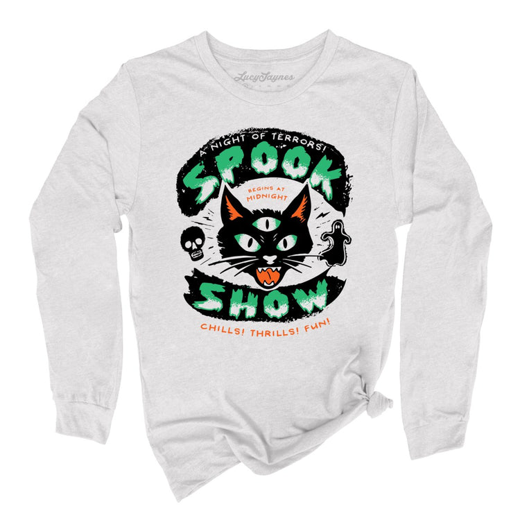 Spook Show Graphic Long Sleeve Tee - Ash