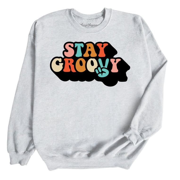 Stay Groovy Graphic Sweatshirt - Ash