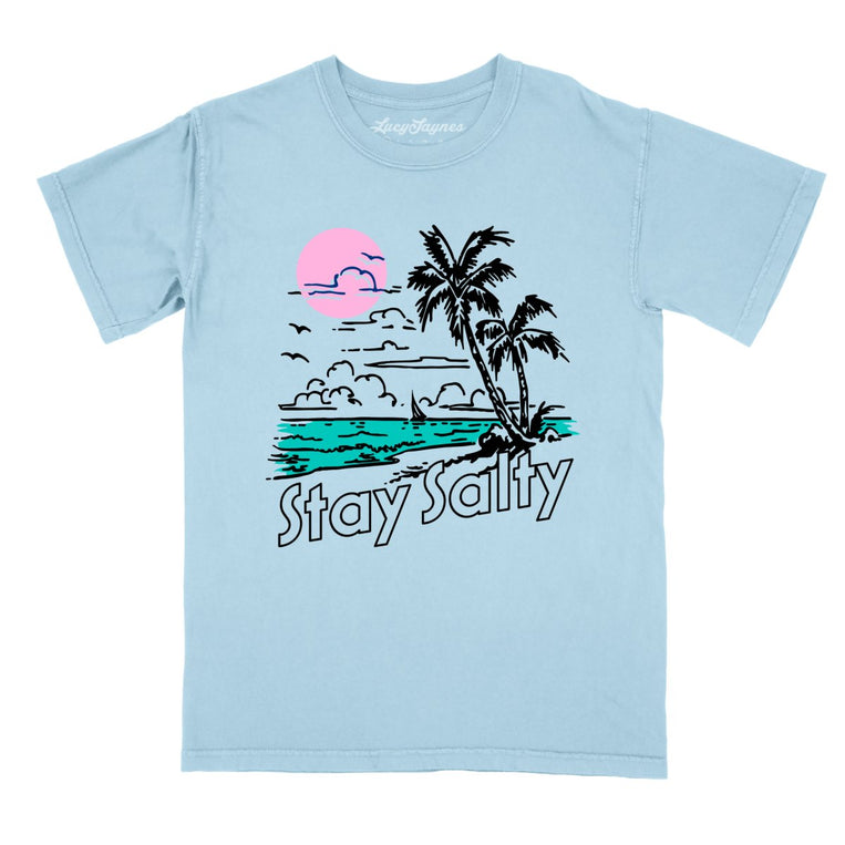 Stay Salty Comfort Colors Graphic Tee - Chambray