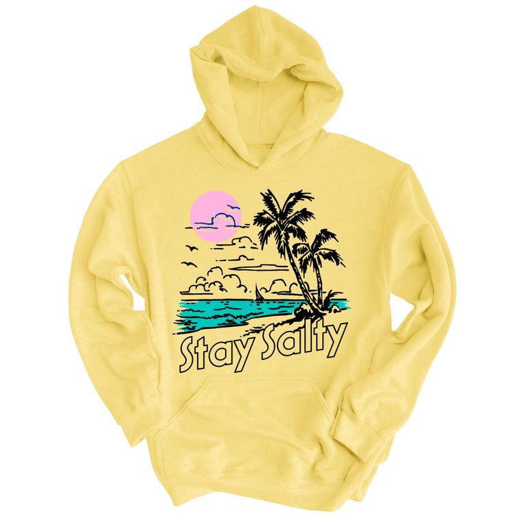 Stay Salty Graphic Hoodie - Light Yellow