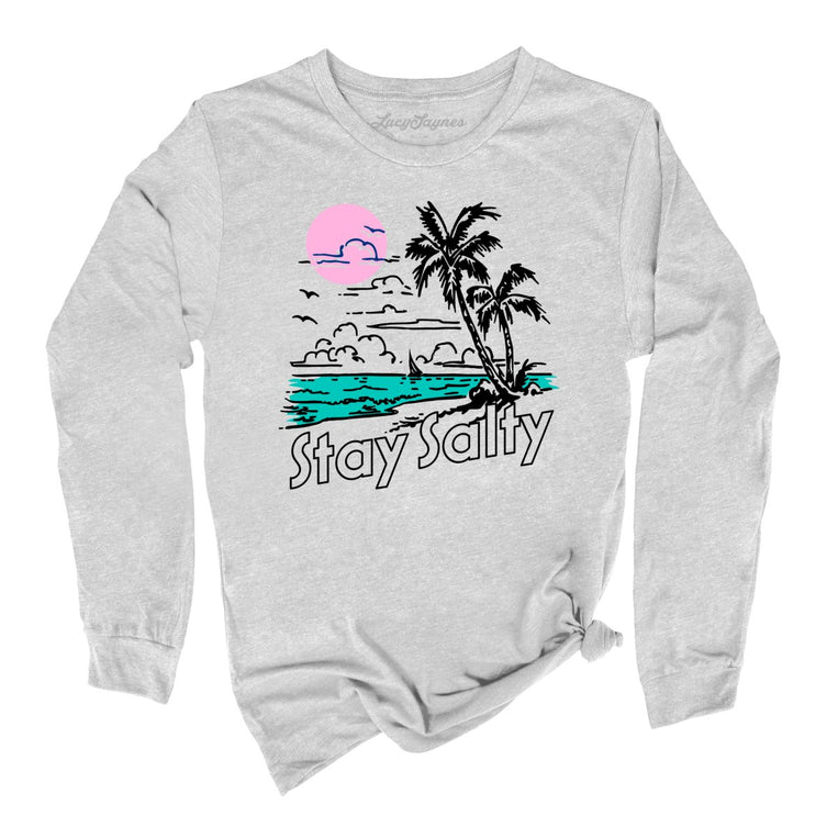 Stay Salty Graphic Long Sleeve Tee - Athletic Heather