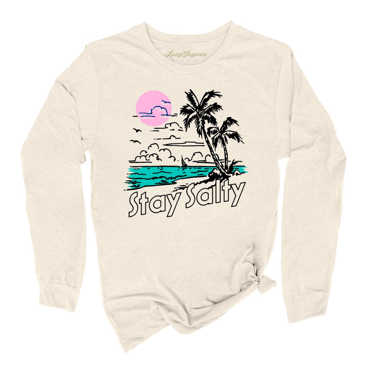 Stay Salty Graphic Long Sleeve Tee - Natural