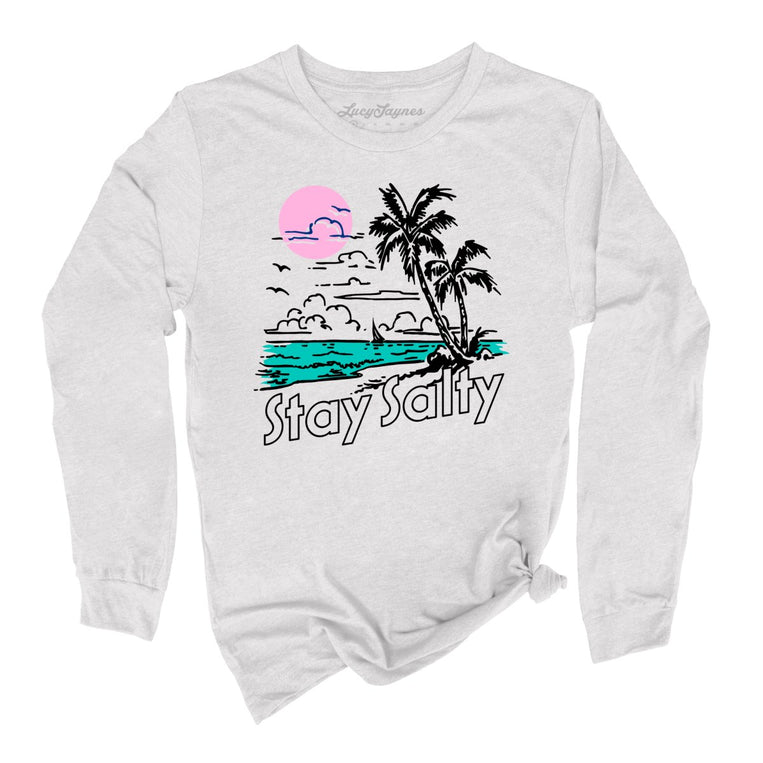 Stay Salty Graphic Long Sleeve Tee - Ash