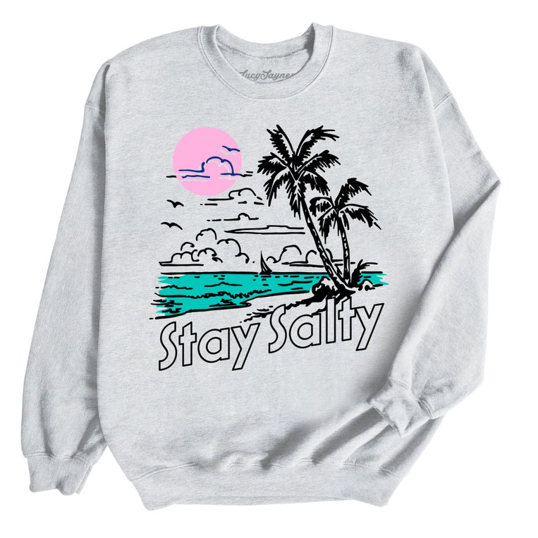 Stay Salty Graphic Sweatshirt - Ash