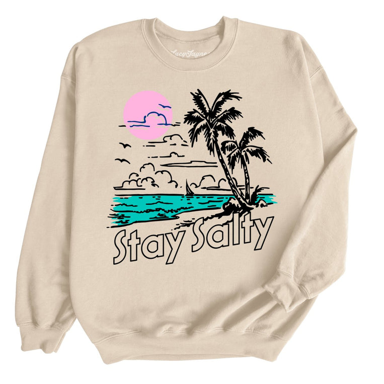 Stay Salty Graphic Sweatshirt - Sand