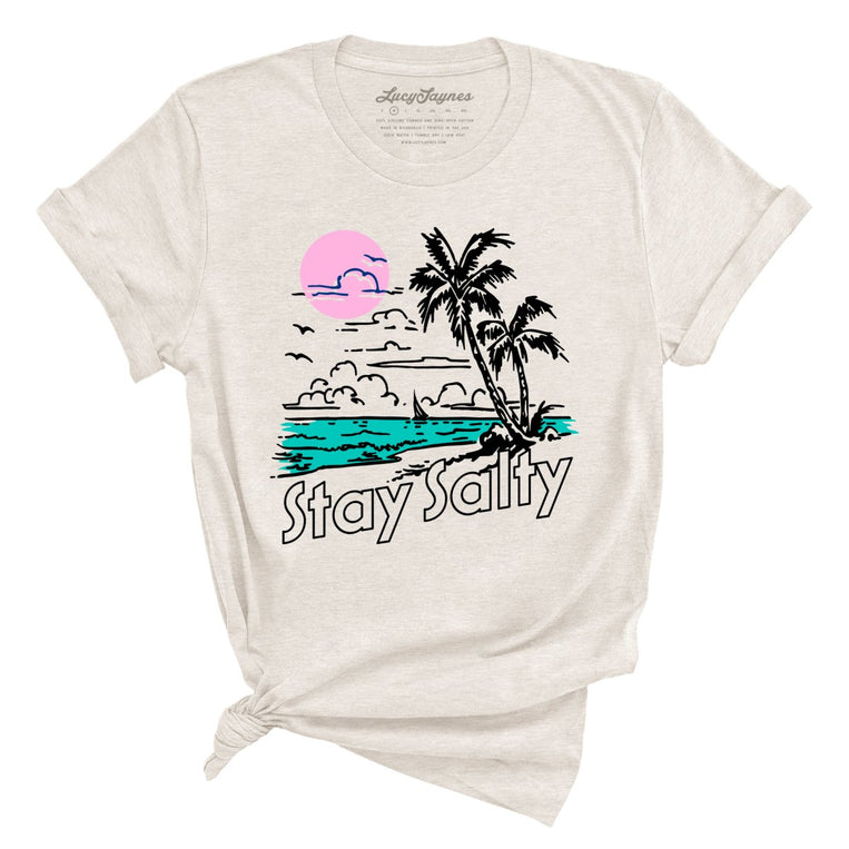 Stay Salty Graphic Tee - Heather Dust