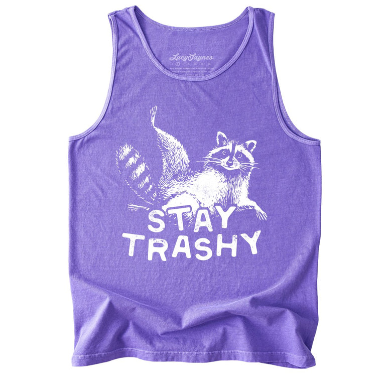 Stay Trashy Comfort Colors Graphic Tank Top - Violet