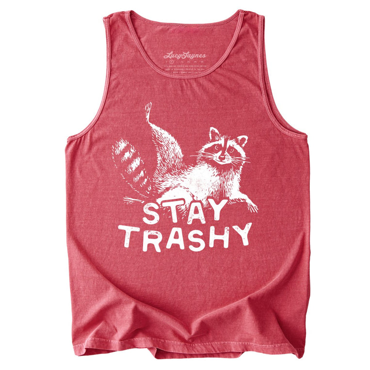Stay Trashy Comfort Colors Graphic Tank Top - Crimson