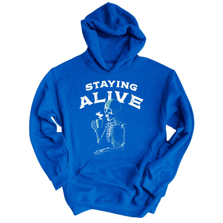 Staying Alive Graphic Hoodie - Royal