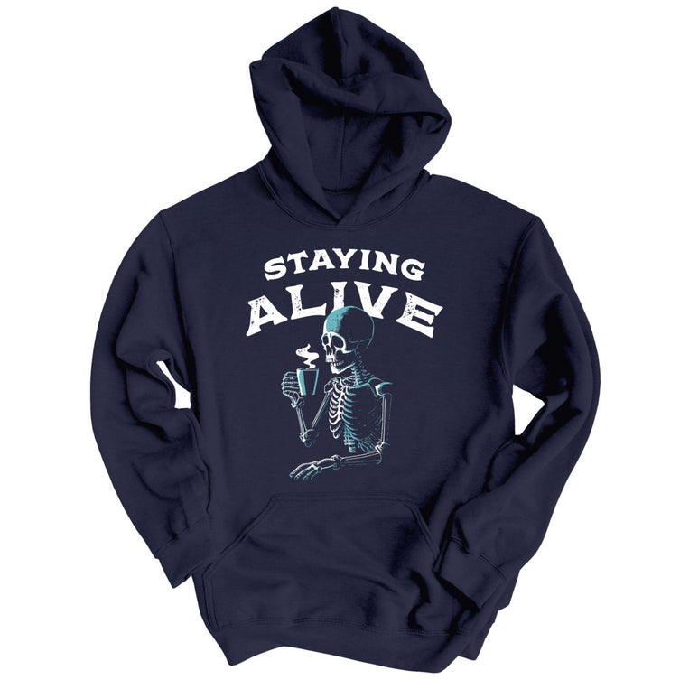 Staying Alive Graphic Hoodie - Classic Navy