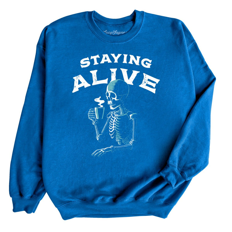 Staying Alive Graphic Sweatshirt - Royal
