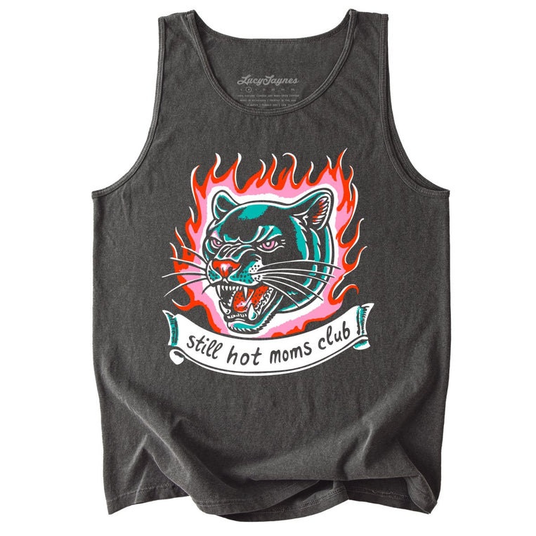 Still Hot Moms Club Comfort Colors Graphic Tank Top - Pepper