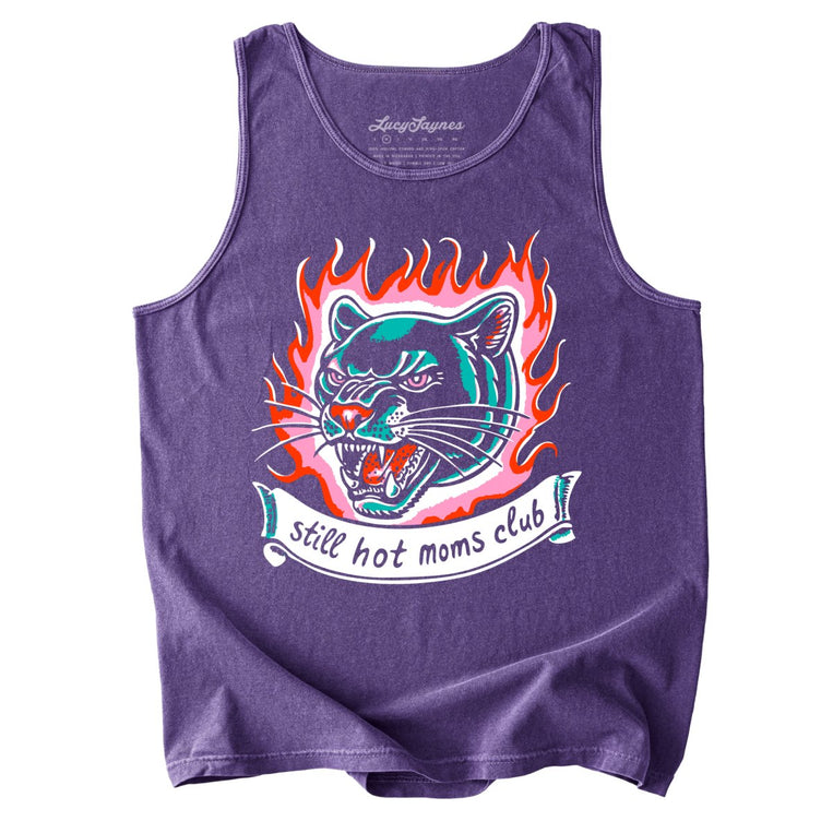 Still Hot Moms Club Comfort Colors Graphic Tank Top - Grape