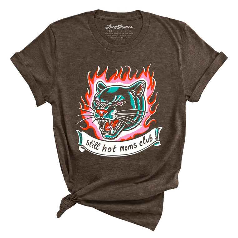 Still Hot Moms Club Graphic Tee - Heather Brown