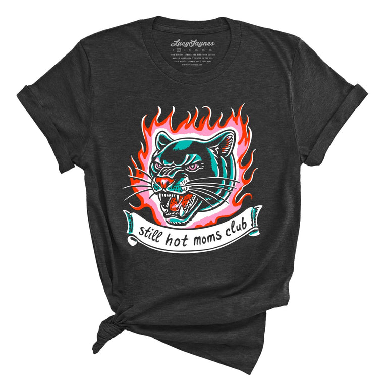 Still Hot Moms Club Graphic Tee - Dark Grey Heather