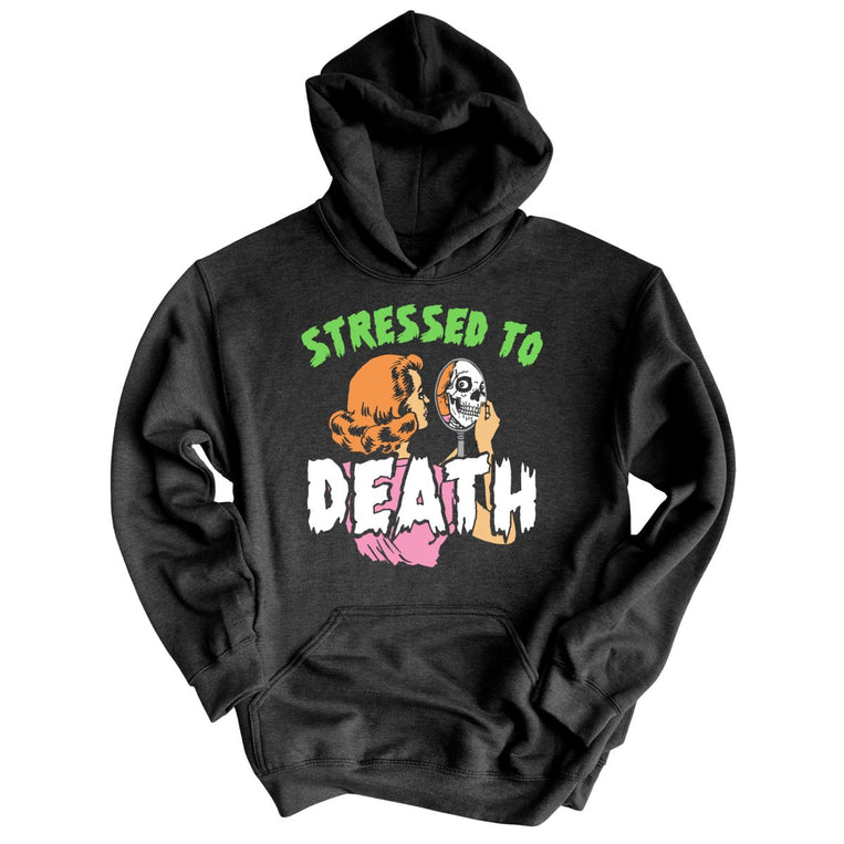 Stressed To Death Graphic Hoodie - Charcoal Heather
