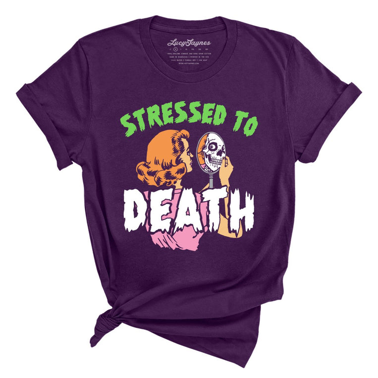 Stressed To Death Graphic Tee - Team Purple