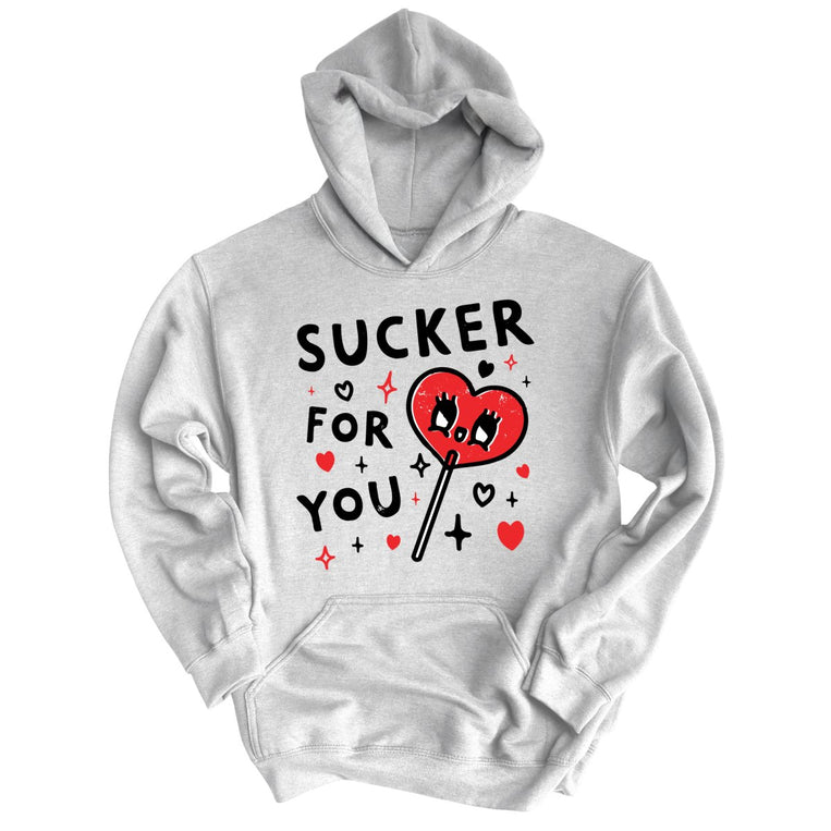 Sucker For You Graphic Hoodie - Grey Heather