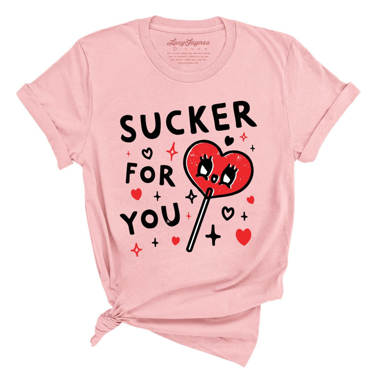 Sucker For You Graphic Tee - Pink