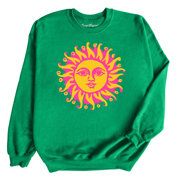 Sun Goddess Graphic Sweatshirt - Irish Green