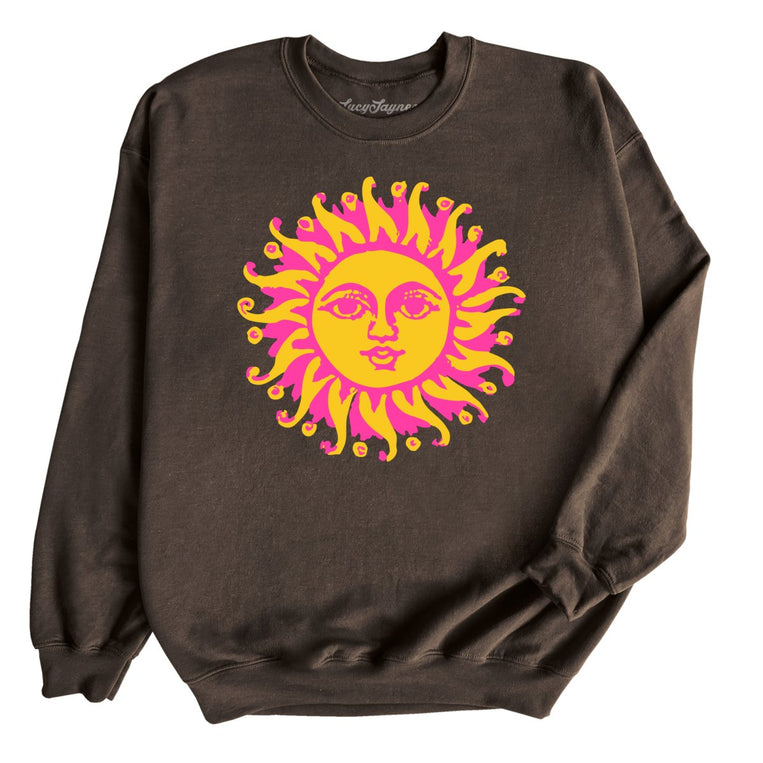Sun Goddess Graphic Sweatshirt - Dark Chocolate