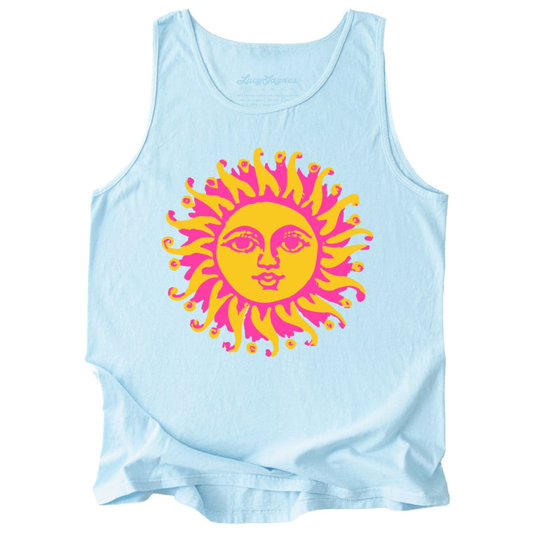 Sun Goddess Comfort Colors Graphic Tank Top - Chambray