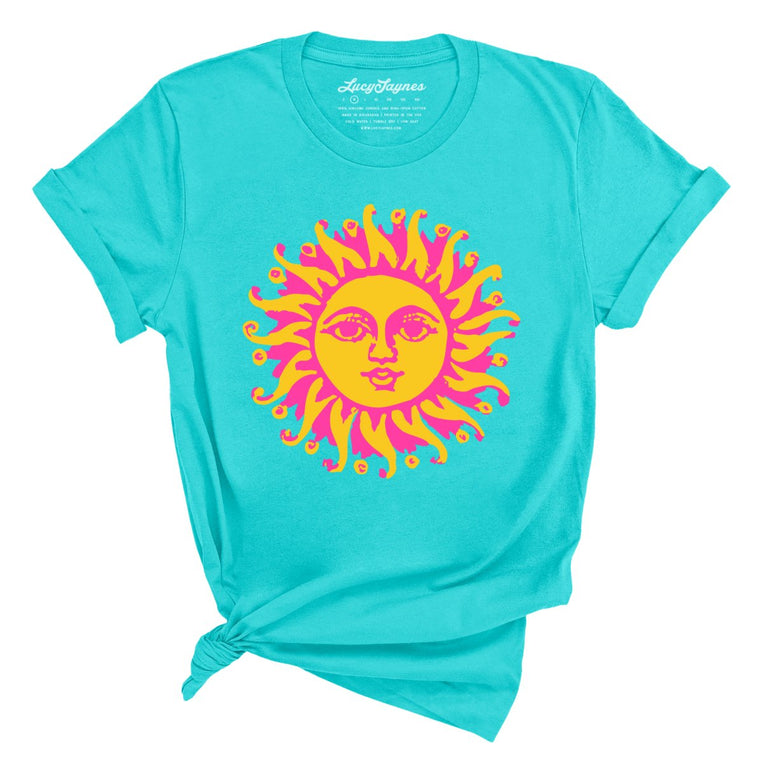 Sun Goddess Graphic Tee - Turquoise