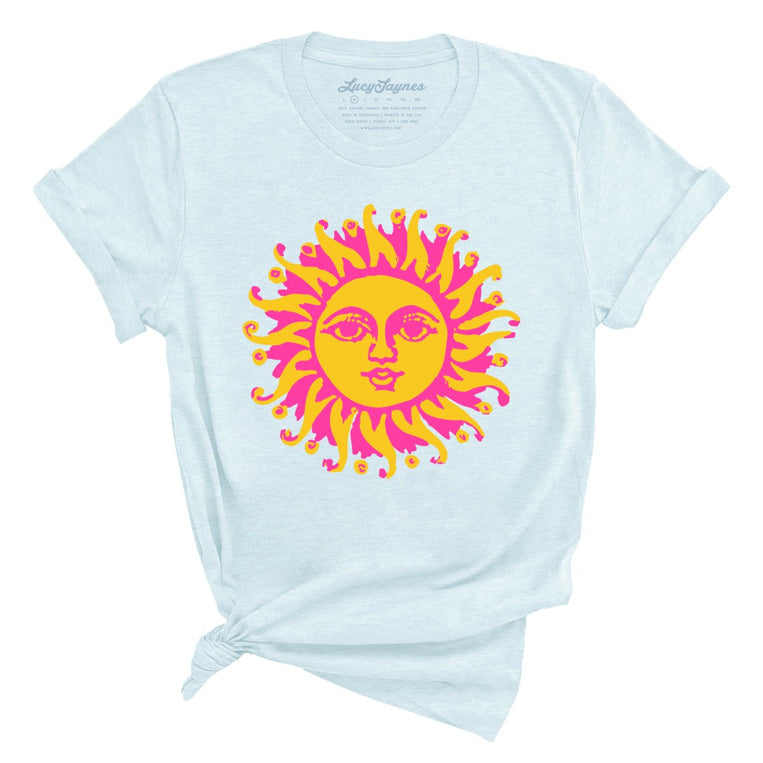 Sun Goddess Graphic Tee - Heather Ice Blue